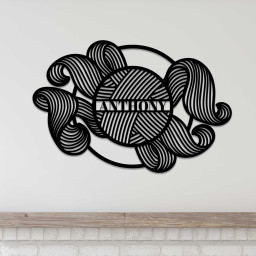 Swirls Split Monogram Welcome Metal Signs