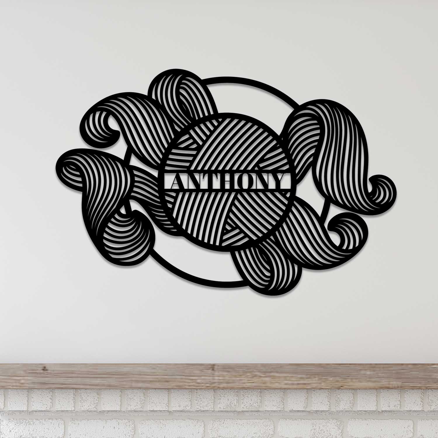 Swirls Split Monogram Welcome Metal Signs