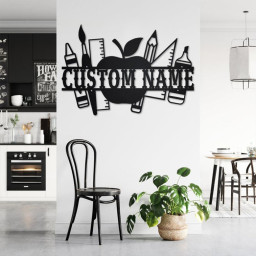 Custom Teacher Split Metal Wall Art, Personalized Teacher Name Sign Decoration For Room, Teacher Home Decor, Custom Teacher, Teacher Gift