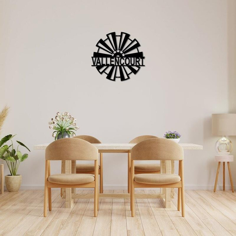 Personalized Windmill Metal Wall Sign Last Name Farmhouse Decor Wall Art Rustic Wall Decor Indoor Or Outdoor