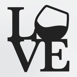 Love With Wine Glass Stacked Letter Metal Wall Art, Decorative Metal Wine Sign