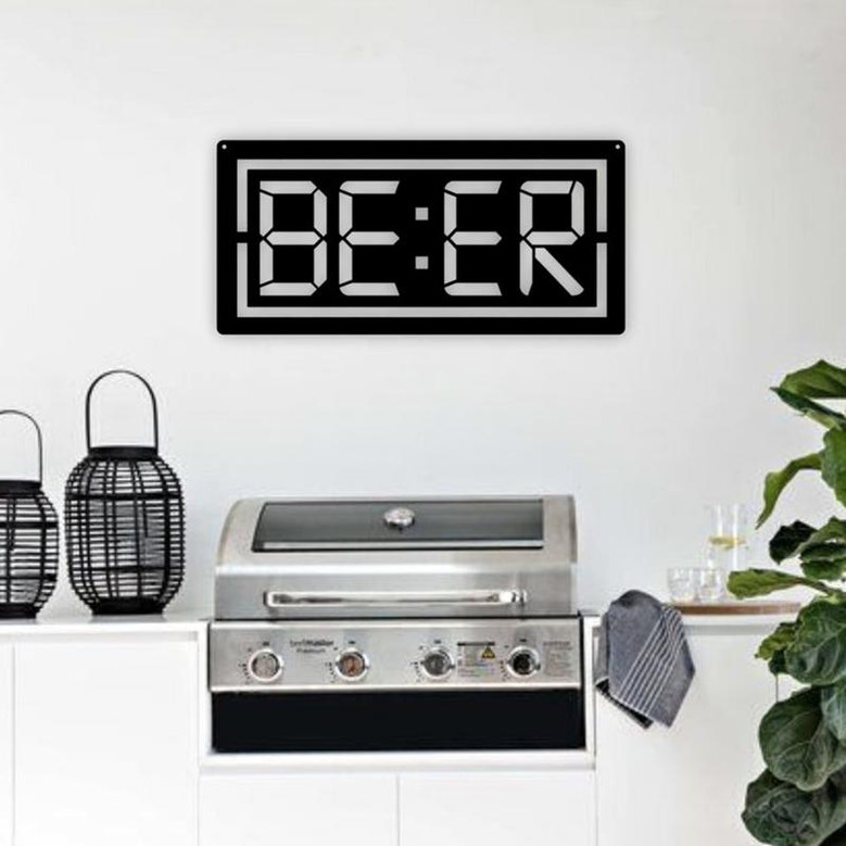 Beer O'clock metal sign, Beer Time Metal Sign, Bar Sign, Gift for Him, Man Cave Sign, Backyard Bar & Grill Metal Sign, Patio Bar Sign,