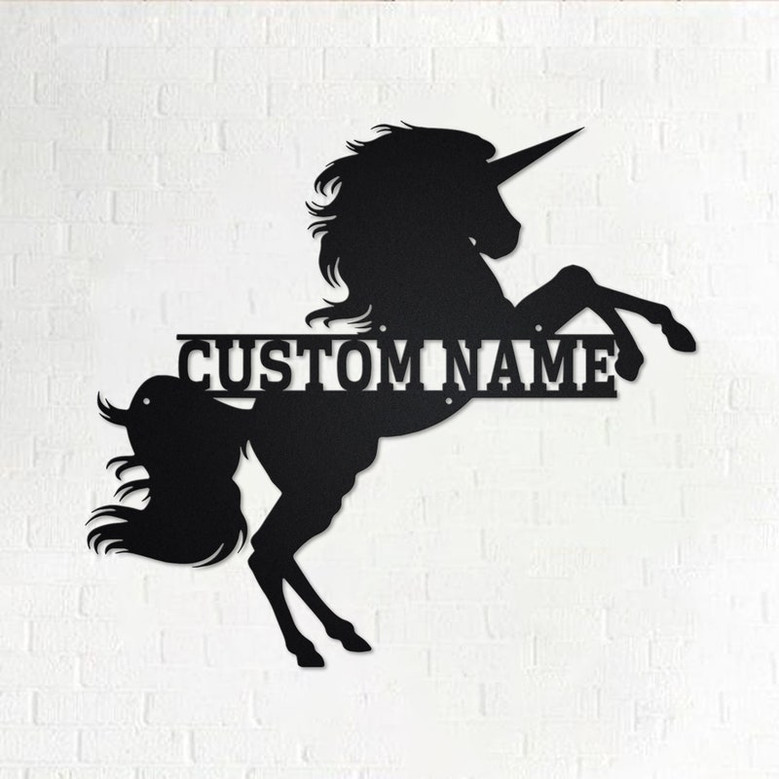 Personalized Unicorn Metal Sign | Unicorn Metal Wall Art | Unicorn Metal Wall Decor| Unicorn Lover Gift| Unicorn Lover | Kid Room Decoration