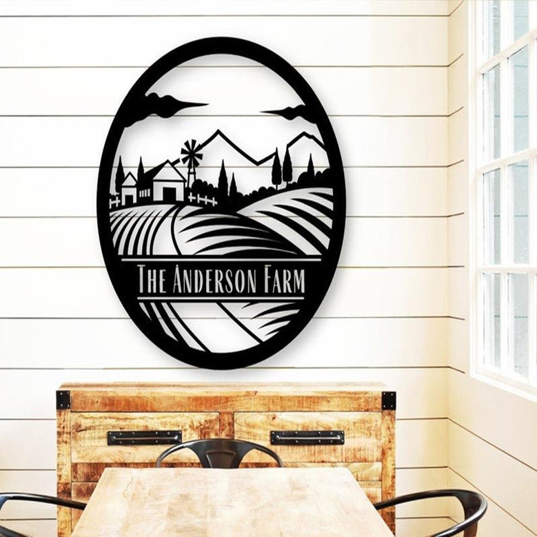 Metal Farm Sign Farmhouse Sign Personalized Metal Sign Custom Family Farm Sign Family Name Sign Wedding Gift Housewarming Gift