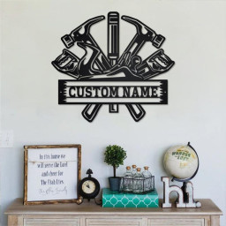 Custom Carpenter Tools Metal Wall Art, Personalized Carpenter Name Sign Decoration For Room, Carpenter Home Decor, Custom Carpenter