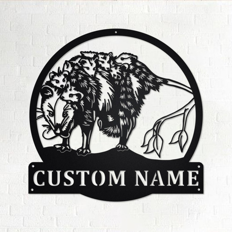 Custom Opossum Metal Wall Art, Personalized Opossum Name Sign Decoration For Room, Opossum Metal Home Decor, Custom Opossum, Opossum Animals
