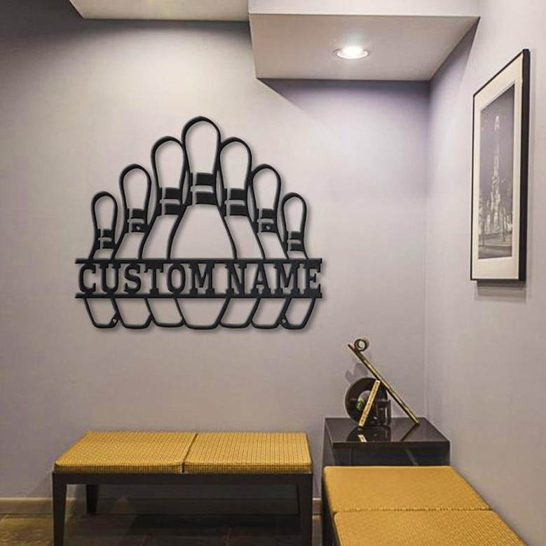 Personalized Bowling Pin Metal Sign | Custom Bowling Metal Sign | Sport Gifts | Birthday Gift | Bowling Sign