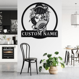 Custom Japanese Geisha Metal Wall Art, Personalized Geisha Name Sign Decoration For Room, Geisha Home Decor, Custom Geisha, Japanese Geisha