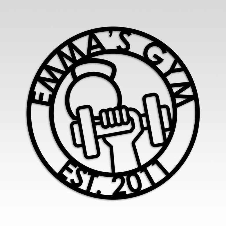 Personalized Metal Gym Sign, Custom Fitness Metal Wall Decor, Bodybuilder Unique Gift