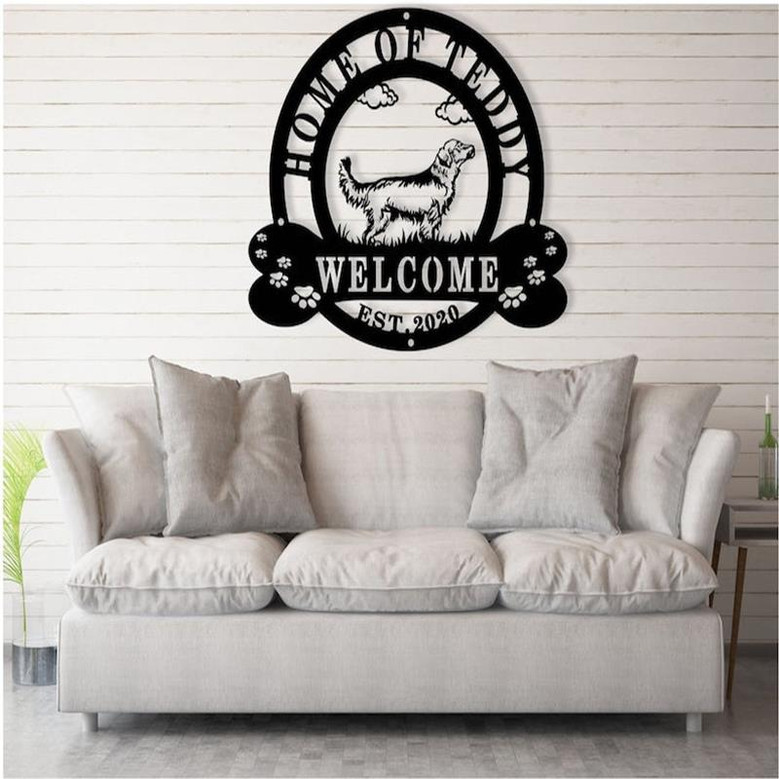Custom GOLDEN RETRIEVER Dog Metal Wall Decor - Golden Retriever Gifts Funny- Decoration For living Room - Dog Gift - Animal Custom