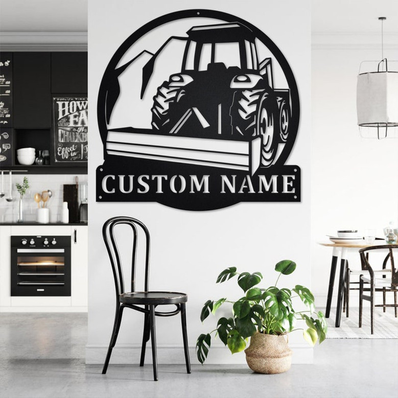 Custom Tractor Box Blade Metal Wall Art, Personalized Tractor Box Name Sign Decoration For Room, Tractor Box Metal Home Decor, Tractor Box