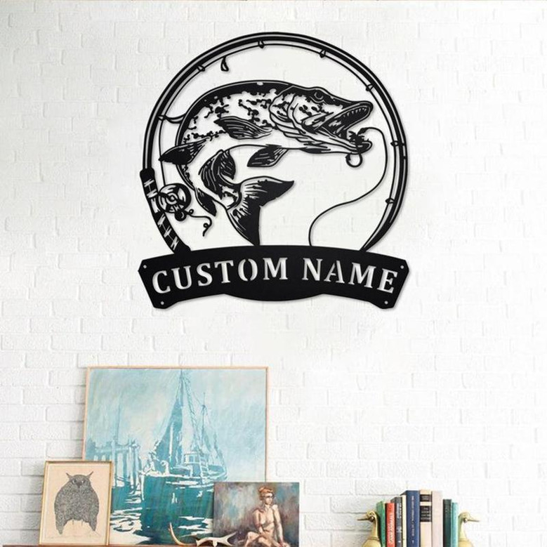 Personalized Northern Pike Fish Metal Sign | Fishing Metal Wall Art | Fishing Metal wall Decor | Fishing Lover | Custom Fishing | Fishman