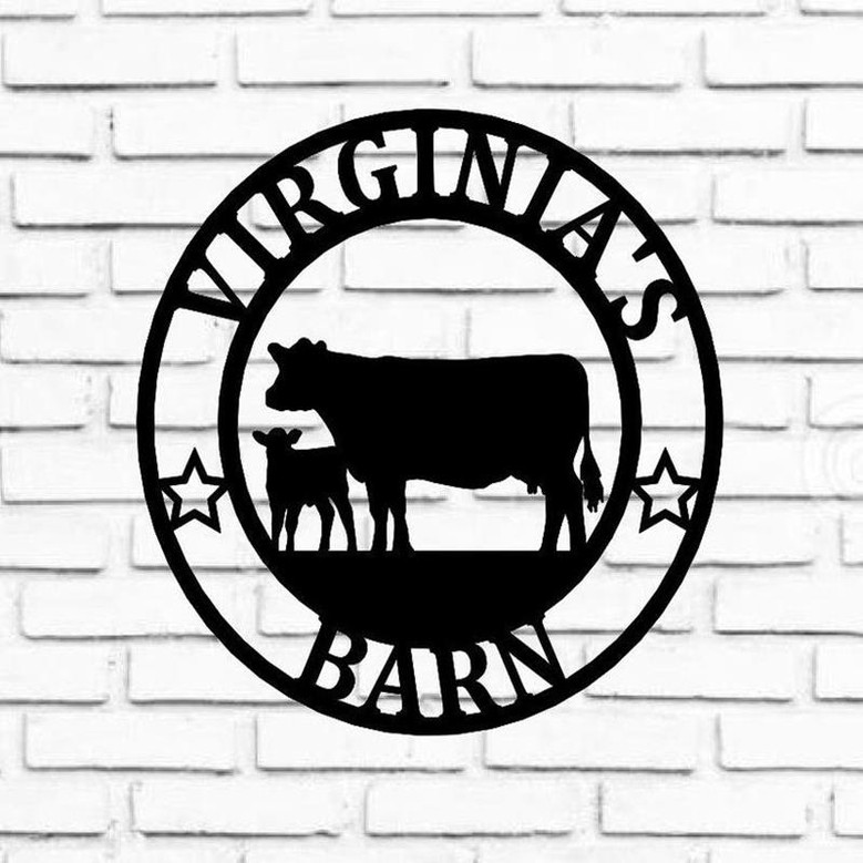 Cow Calf Metal Sign Custom Cow/calf Farmer Sign Personalized Established Plasma Cut Steel Sign Animals Farm Metal Art Farmhouse