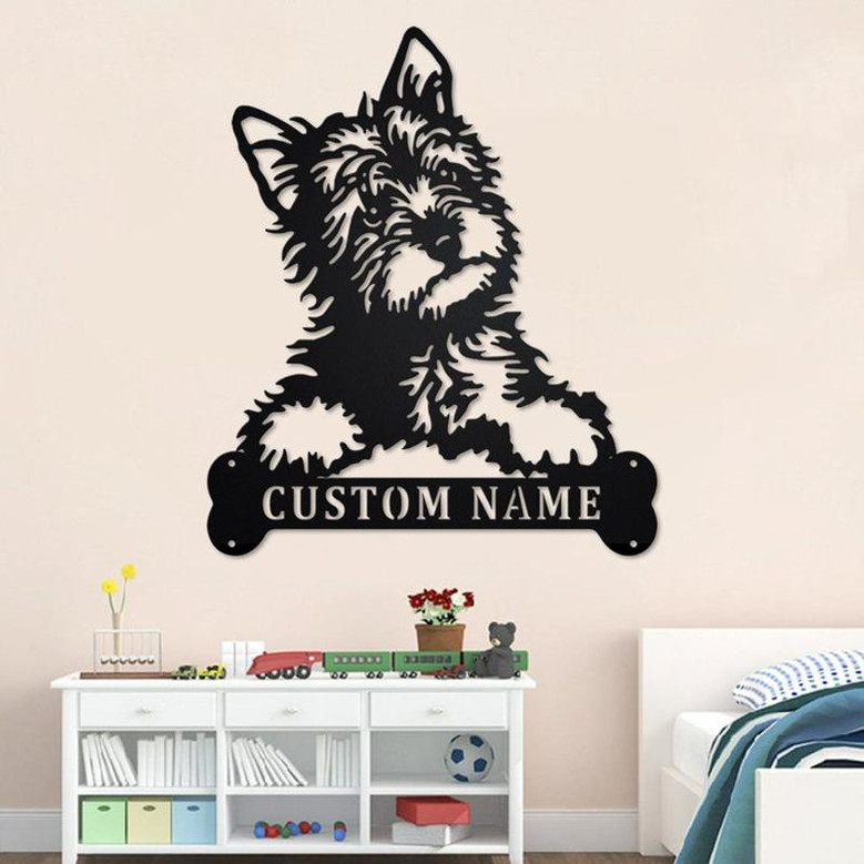 Custom Terrier Dog Metal Wall Art, Personalized Terrier Dog Name Sign Decoration For Room, Terrier Dog Home Decor, Custom Dog, Terrier Dog