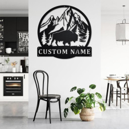 Personalized Bison Metal Sign | Bison Metal Wall Art | Bison Metal Sign | Bison Lover | Bison Gift | Bison