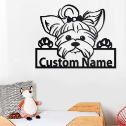 Custom Yorkie Dog Metal Wall Art, Personalized Yorkie Dog Name Sign Decoration For Room, Yorkie Dog Home Decor, Custom Dog, Yorkie Dog