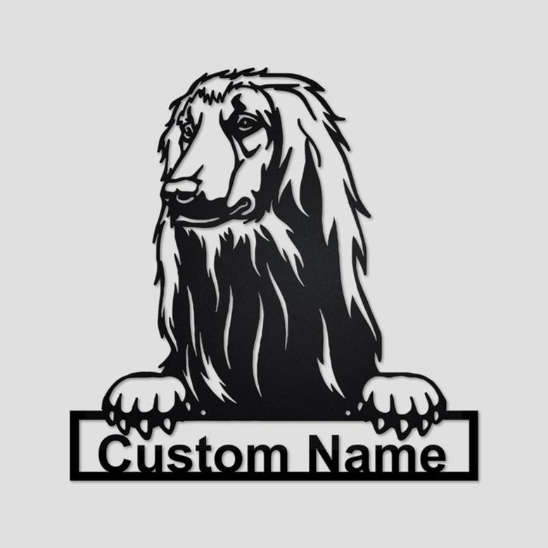 Personalized Afghan Hound Dog Metal Sign | Afghan Hound Dog Metal Wall Art | Dog Metal Sign | Afghan Hound Dog Lover Gift| Dog Lover Gift