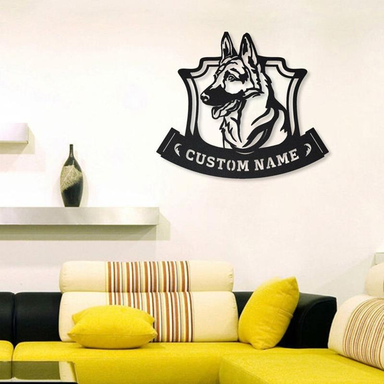 Personalized German Shepherd Monogram Metal Sign Art | Custom German Shepherd Metal Sign | German Shepherd Gifts for Men | Dog Gift