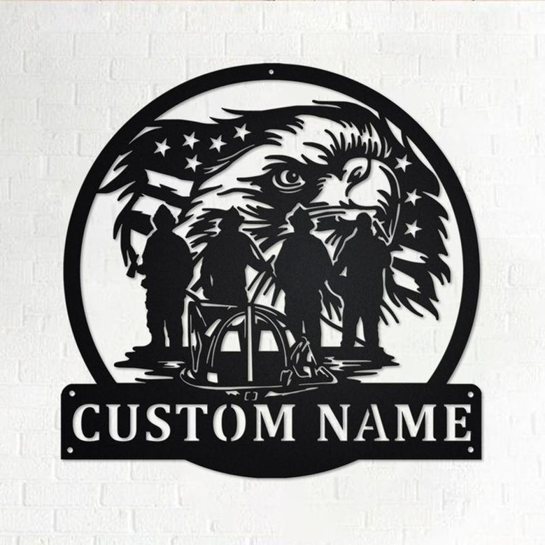 Custom Fire Fighter Metal Wall Art, Personalized Fire Fighter Name Sign Decoration For Room, Fire Fighter Home Decor, Custom Fire Fighter