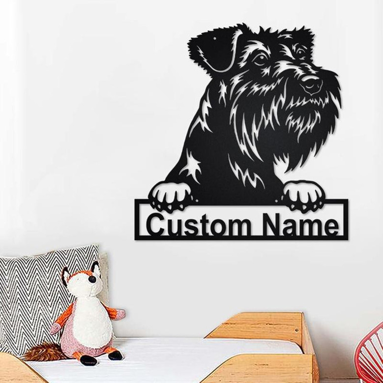 Custom Tsverkshnautser Dog Metal Wall Art, Personalized Tsverkshnautser Name Sign Decoration For Room,Tsverkshnautser Home Decor, Custom Dog