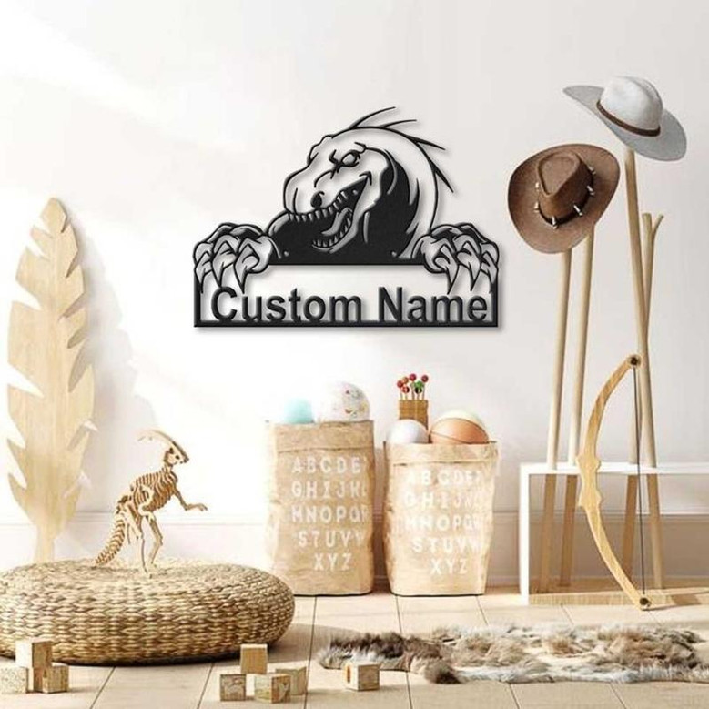 Personalized Velociraptor Dinosaur Metal Sign Art | Custom Velociraptor Dinosaur Metal Sign | Animal Funny | Pets Gift | Birthday Gift