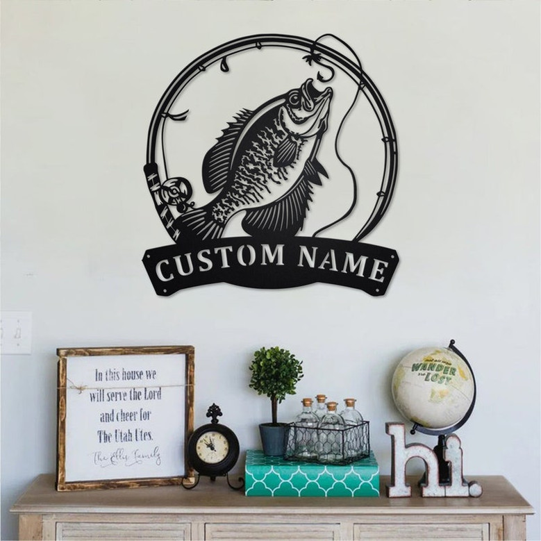 Personalized Crappie Fish Metal Sign | Fishing Metal Wall Art | Fishing Metal wall Decor | Fishing Lover| Custom Fishing | Fishman | Crappie