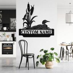 Custom Loon Duck Round Metal Wall Art, Personalized Loon Duck Name Sign Decoration For Room, Loon Duck Home Decor, Custom Loon Duck