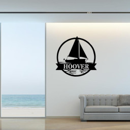 Personalized Sailboat Metal Sign, Housewarming Gift