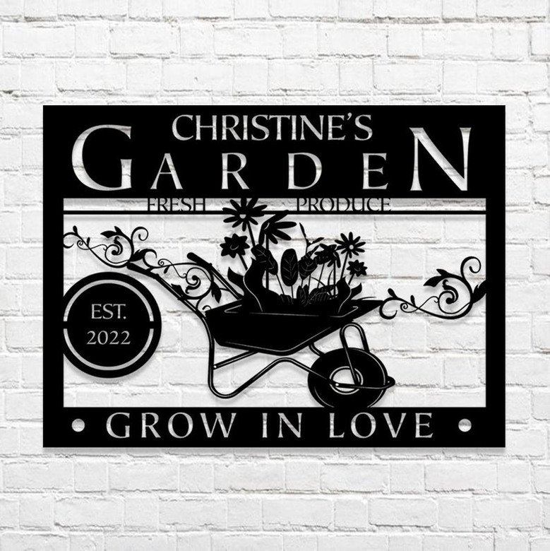 Personalized Garden Metal Sign, Customized Metal Sign, Custom Family Name Sign, Grilling Gift, Outdoor Wall Decor ,Metal Wall Decor