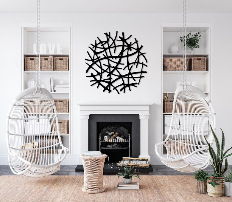 Modern Abstract Metal Wall Art, Unique Home Decor, Metal Geometric Wall Decor, Large Wall Art