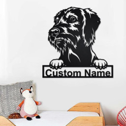 Custom Wirehaired Vizsla Dog Metal Wall Art, Personalized Wirehaired Vizsla Name Sign Decoration For Room, Wirehaired Vizsla Home Decor