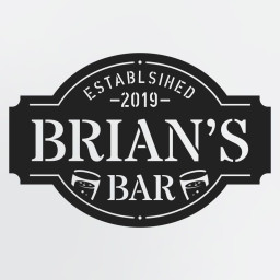 Custom Metal Bar Sign With Name & Established Date, Personalized Metal Wall Art For Bar