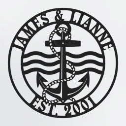 Boating Metal Sign With Anchor, Personalized Metal Wall Art for Boaters
