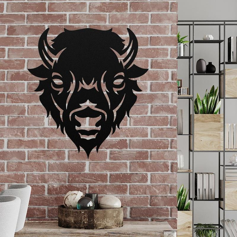 Buffalo Head Sign Metal Art Sign Wall Art I Wall Hangings Housewarming Gift