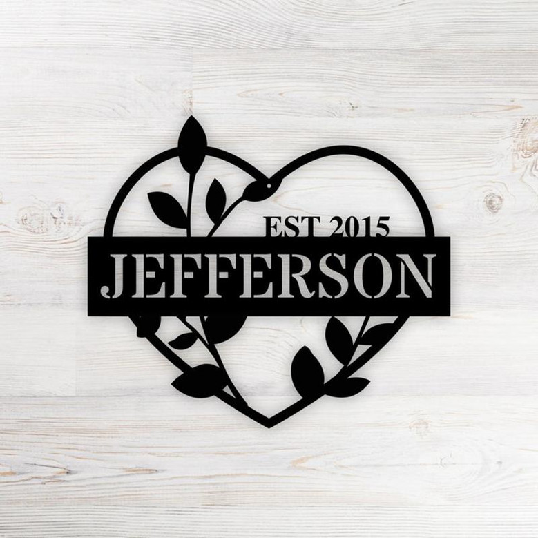 Custom Heart Metal Sign Infinity Name Sign Personalized Heart Sign with Family Name Anniversary Wedding Date Sign Newly Wed Gift