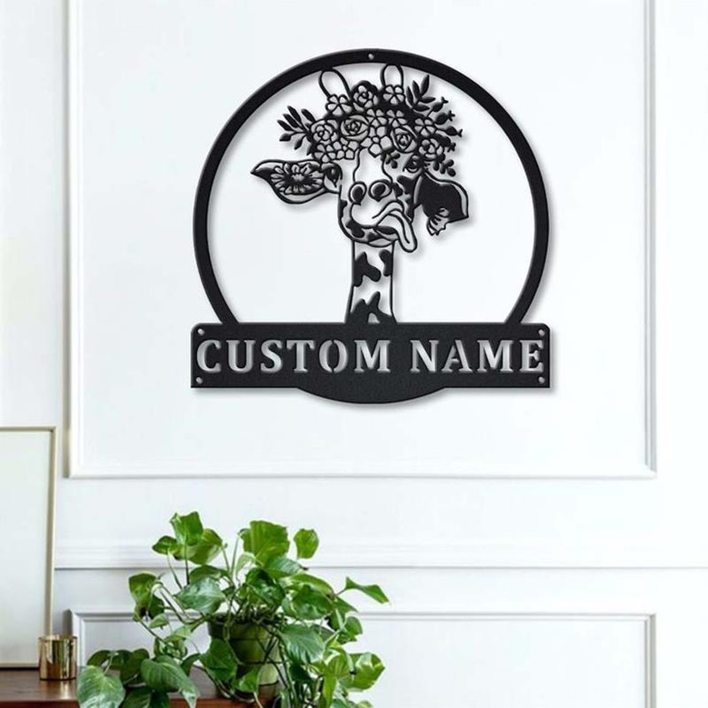Personalized Giraffe Metal Sign | Custom Giraffe Metal Sign | Birthday Gift | Giraffe Sign