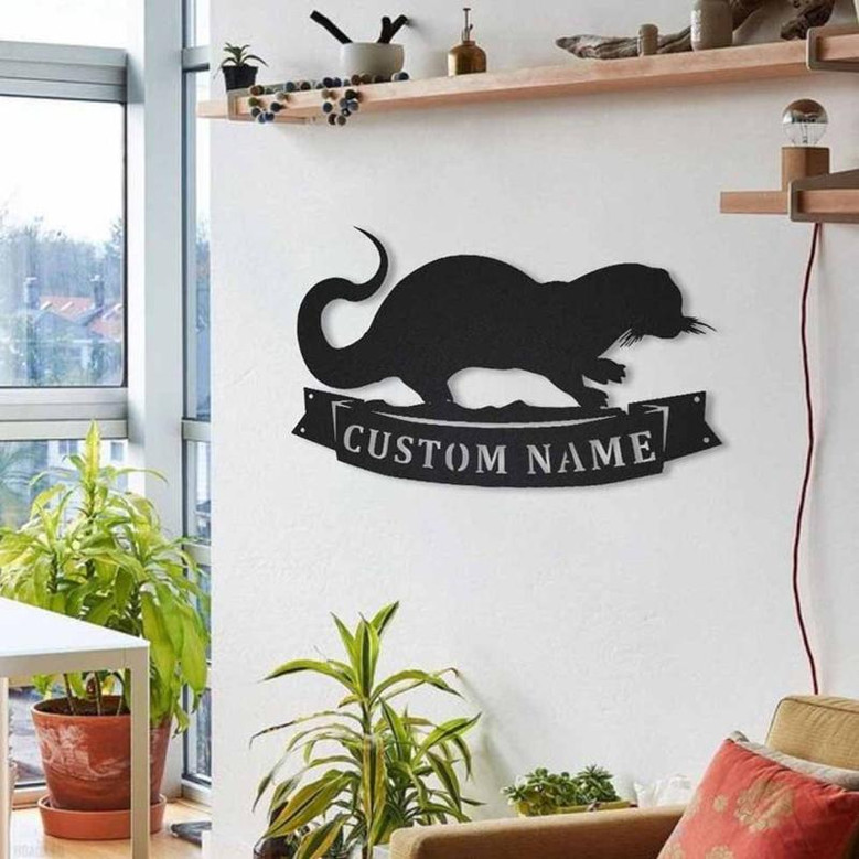 Personalized Otters Animal Metal Sign Art | Custom Otters Animal Metal Sign | Animal Funny | Pets Gift | Birthday Gift