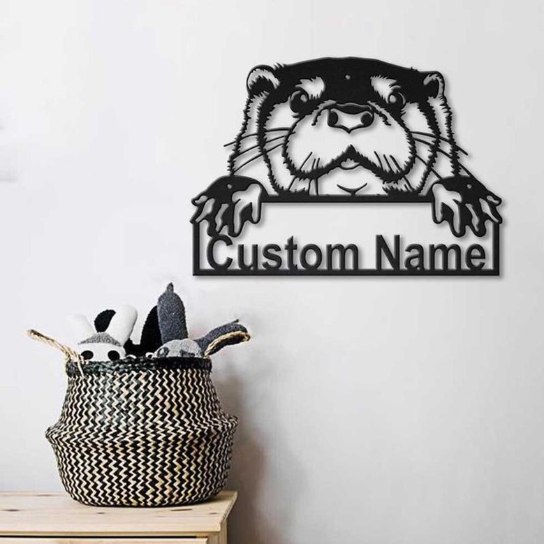 Personalized Otter Animal Metal Sign Art | Custom Otter Animal Metal Sign | Animal Funny | Pets Gift | Birthday Gift