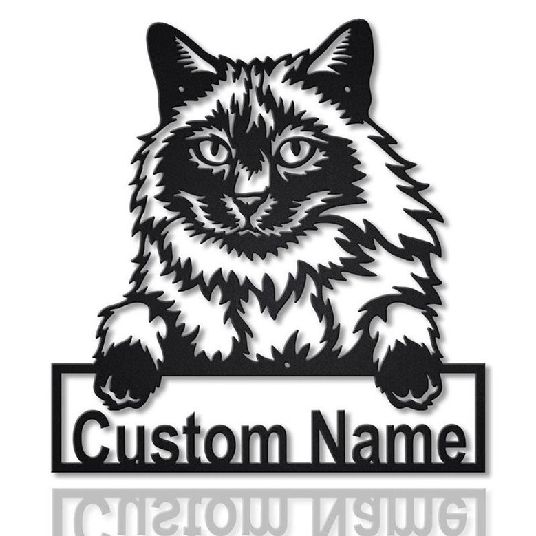Personalized Balinese Cat Metal Sign Art, Custom Balinese Cat Metal Sign