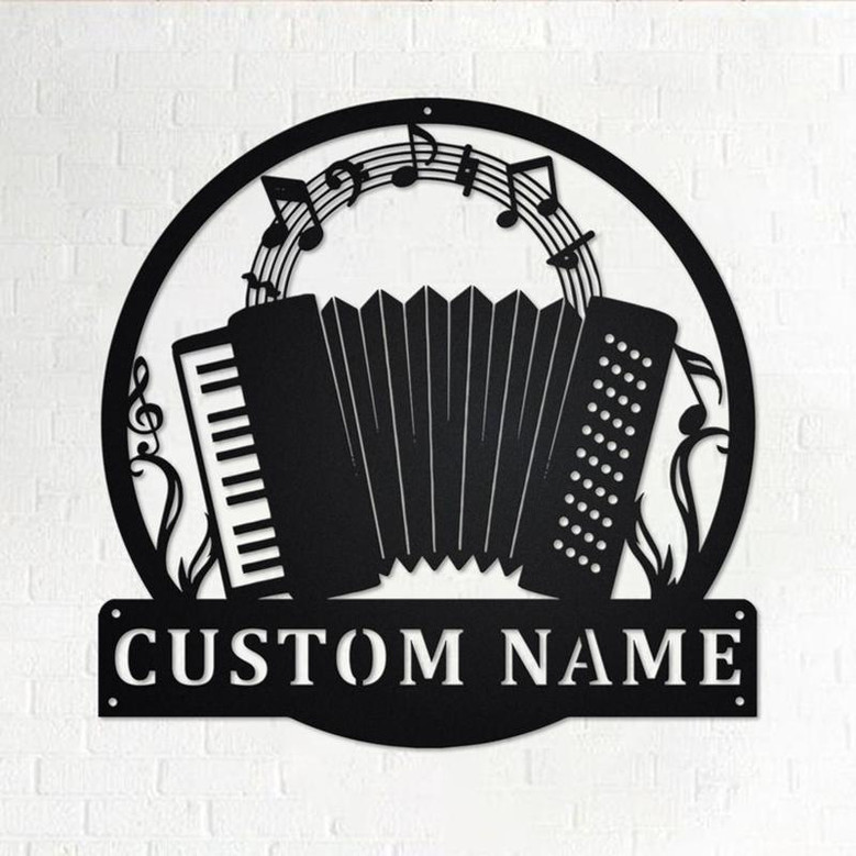 Custom Accordion Metal Wall Art, Personalized Accordion Name Sign Decoration For Room, Accordion Home Decor, Custom Accordion, Accordion