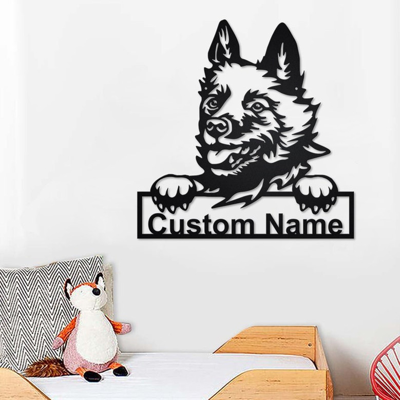 Custom Schipperke Dog Metal Wall Art, Personalized Schipperke Name Sign Decoration For Room, Schipperke Home Decor, Custom Dog, Schipperke