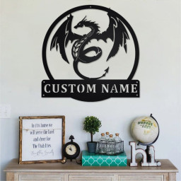 Custom Dragon Metal Wall Art, Personalized Dragon Name Sign Decoration For Room, Dragon Metal Sign, Dragon Home Decor , Custom Dragon