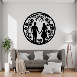 Valentine Couple Metal Signs Wall Decor