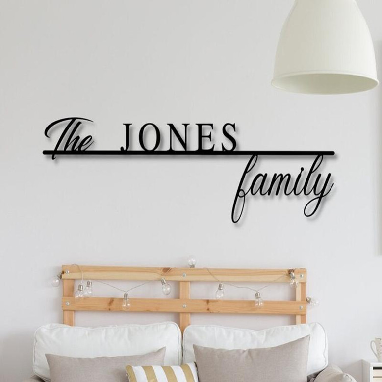 Last Name Metal Signs Personalized Metal Sign Custom Last Name Sign Family Name Sign Metal Wall Art Split Monogram Personalized Wedding Gift