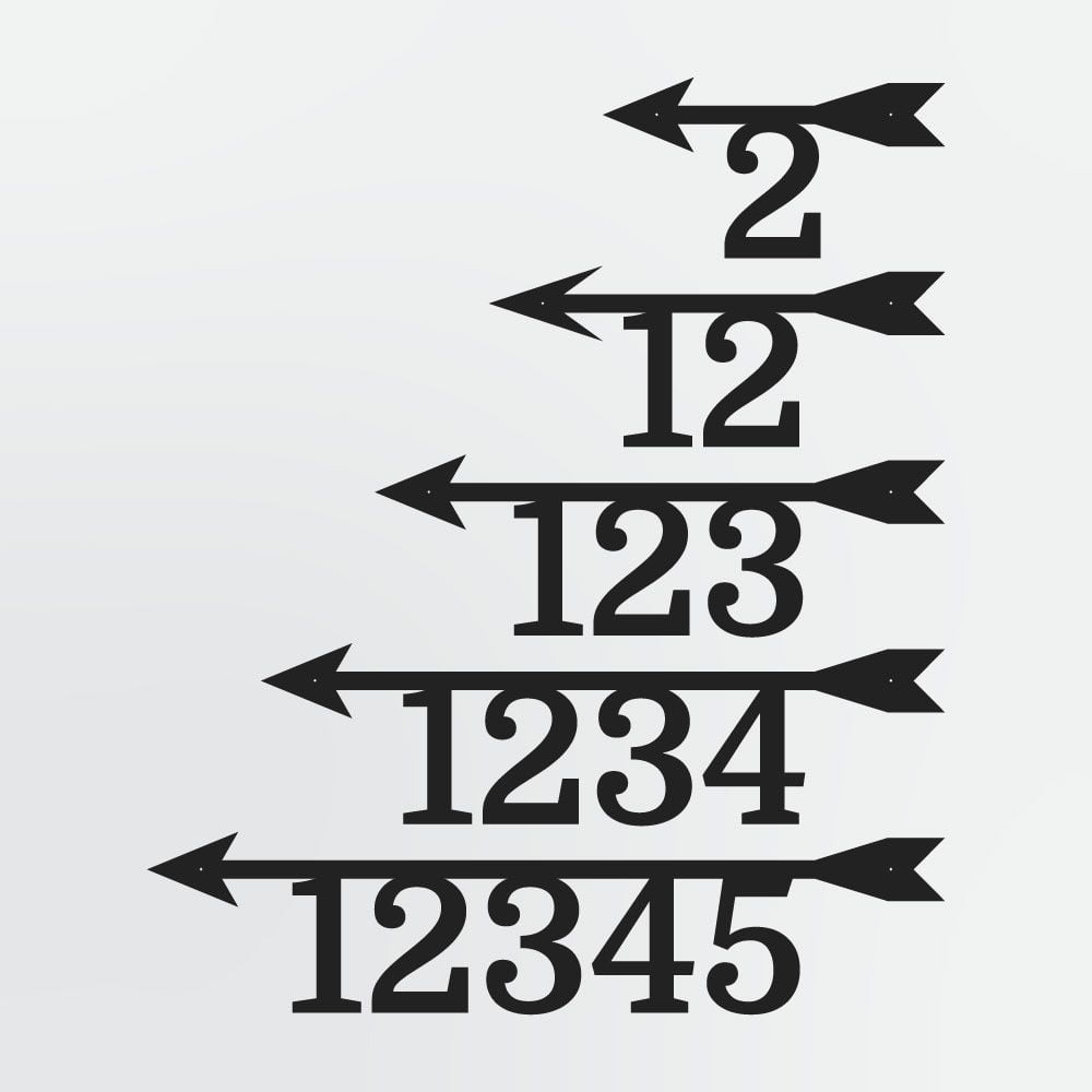 Arrow Address Plaque With Custom House Number, Personalized Metal Sign