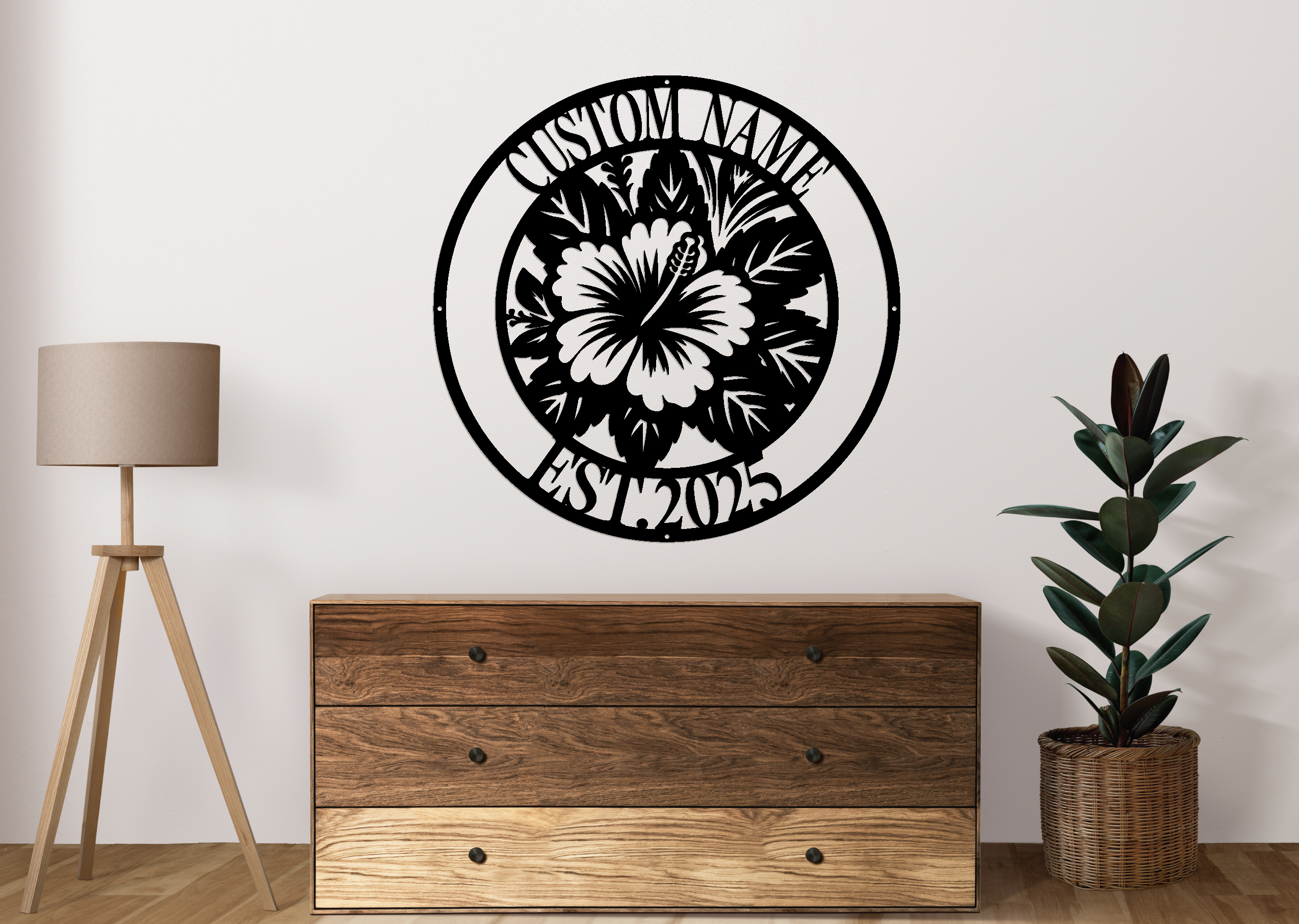 Custom Tropical Hibiscus Metal sign