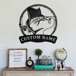 Personalized Sailfish Fish Metal Sign | Fishing Metal Wall Art | Fishing Metal wall Decor | Fishing Lover | Custom Fishing | Fishman