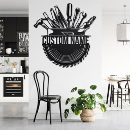 Custom Repair Tools Metal Wall Art, Personalized Handyman Name Sign Decoration For Room, Repair Tools Metal Home Decor, Custom Repair Tools