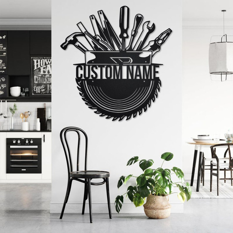 Custom Repair Tools Metal Wall Art, Personalized Handyman Name Sign Decoration For Room, Repair Tools Metal Home Decor, Custom Repair Tools
