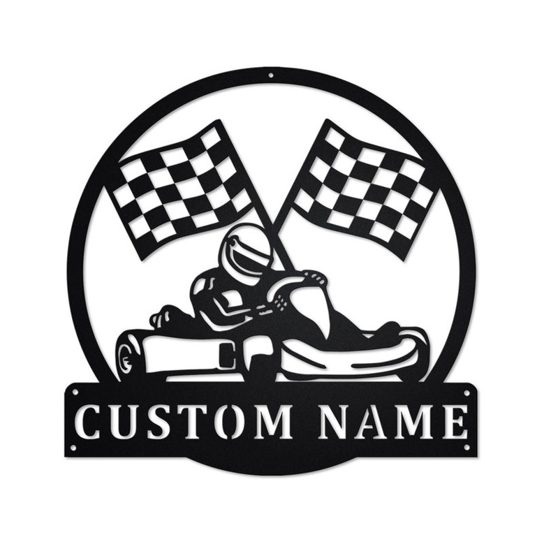 Personalized Go Kart Racing Metal Sign | Racing Metal Wall Art | Racing Metal wall Decor | Racing Lover Gift | Go Kart Racing Custom